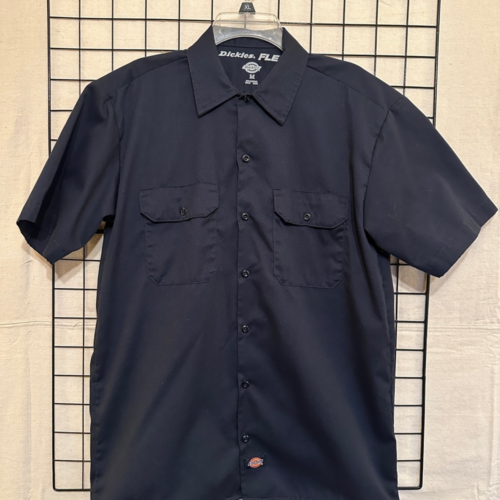 Dickies Men's Dark Blue Casual Button Down Shirt
